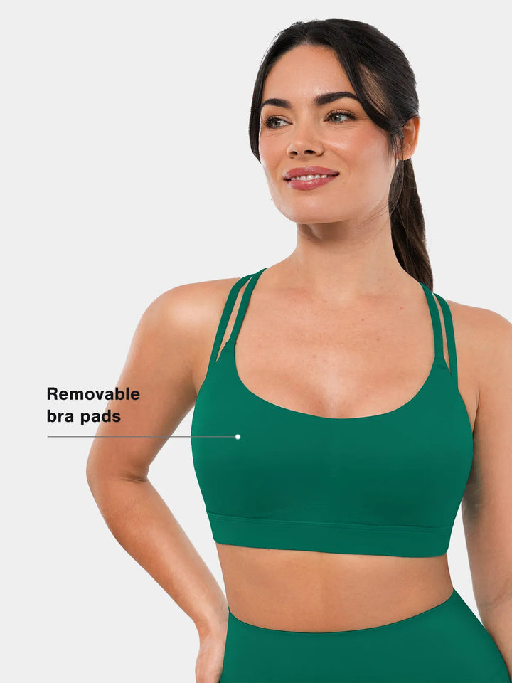 BRXL Green Sports Bra Sculpted Shorts Sculpted Leggings Set