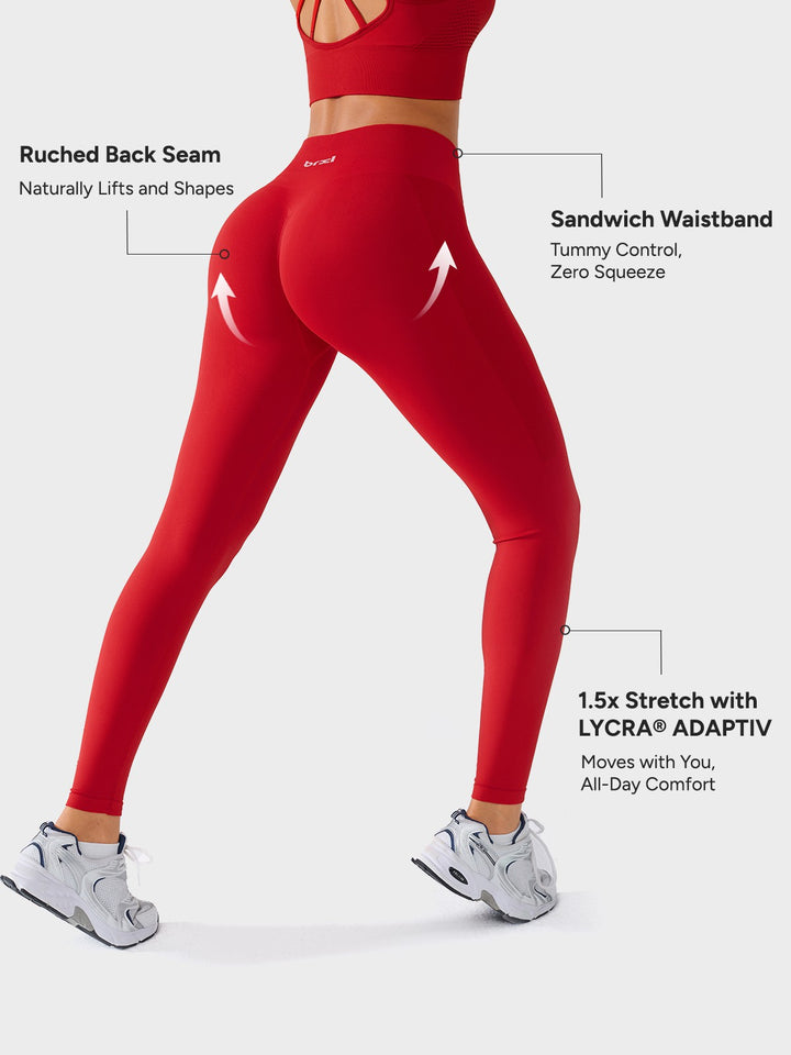 A model wearing a BRXL® B R X L™ Scrunch Butt Lifting Tummy Control High Waist Workout Leggings