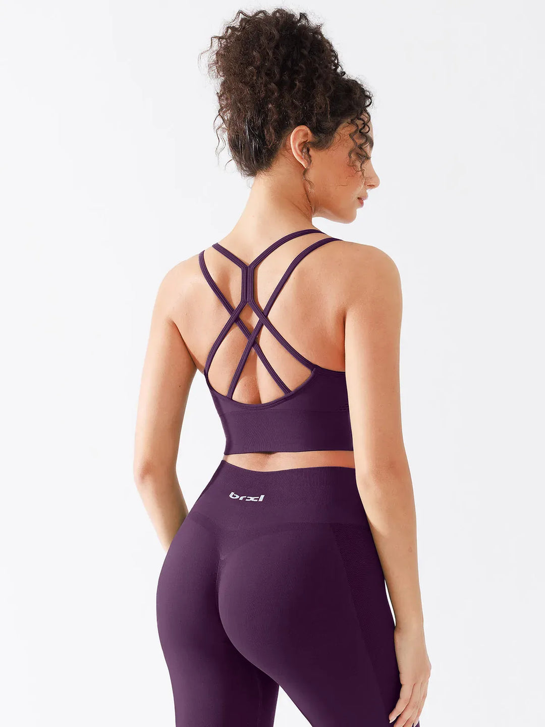 B R X L™ Seamless Criss Cross Spaghetti Racerback Sports Bra