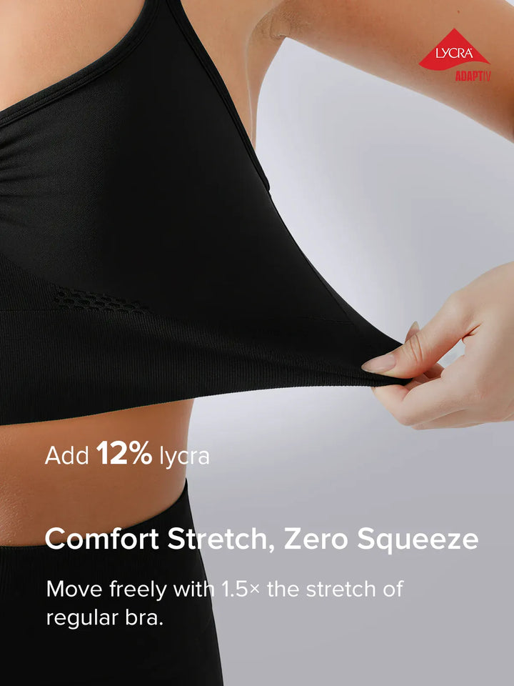 B R X L™ Seamless Criss Cross Spaghetti Racerback Sports Bra