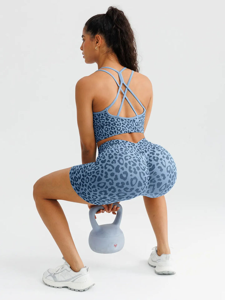 B R X L™ Seamless Criss Cross Spaghetti Racerback Sports Bra