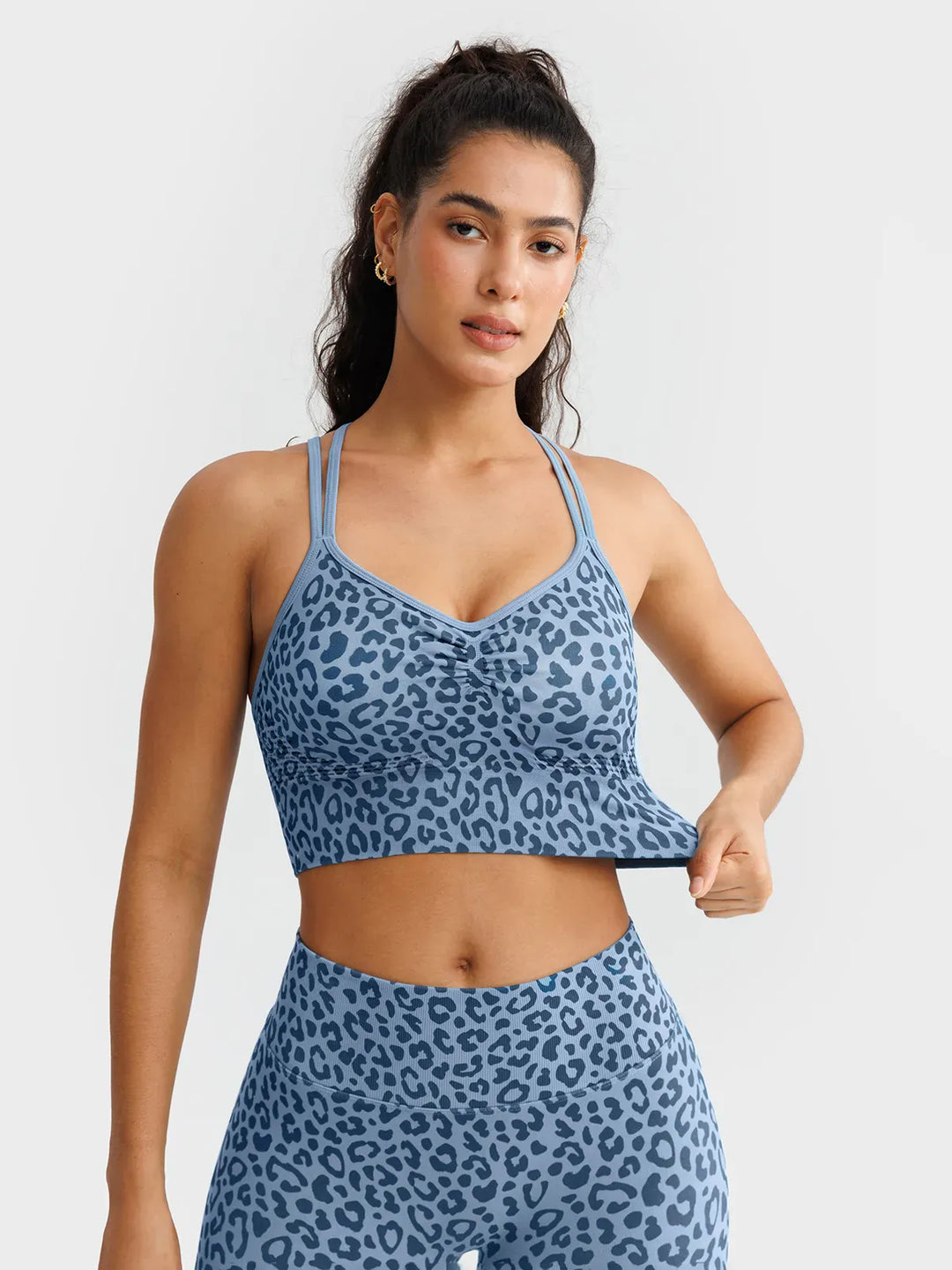 B R X L™ Seamless Criss Cross Spaghetti Racerback Sports Bra