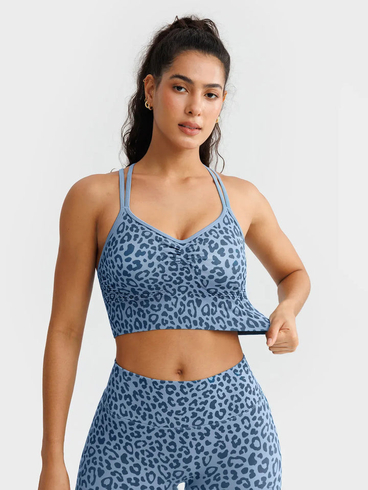 B R X L™ Seamless Criss Cross Spaghetti Racerback Sports Bra