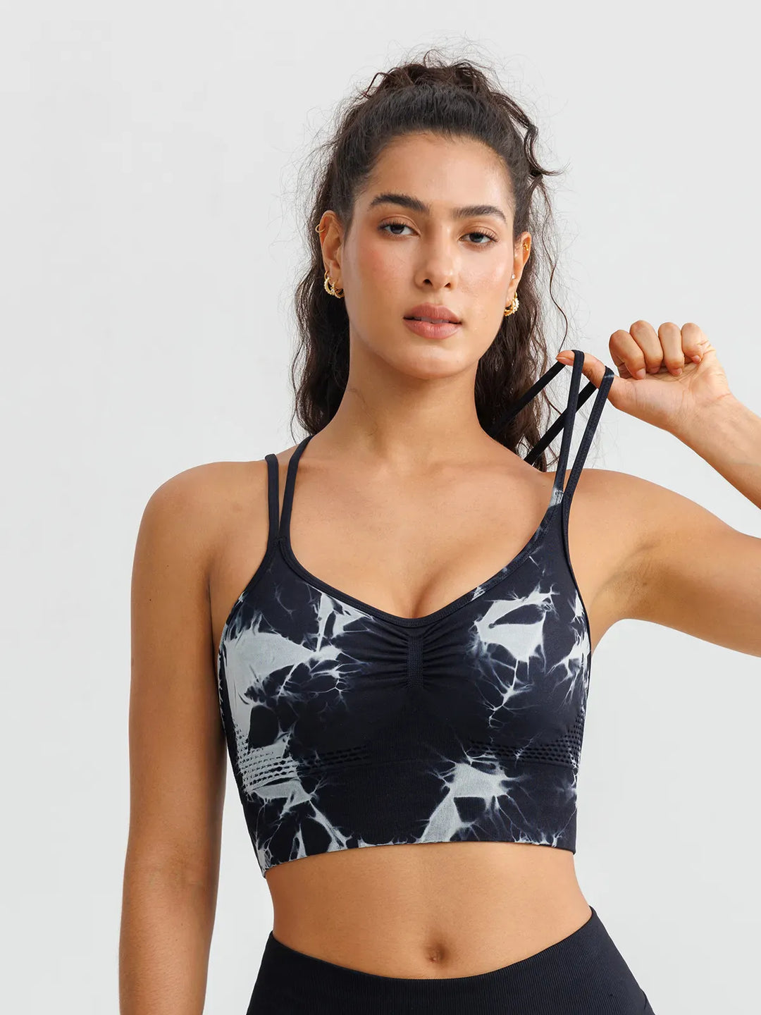 B R X L™ Seamless Criss Cross Spaghetti Racerback Sports Bra