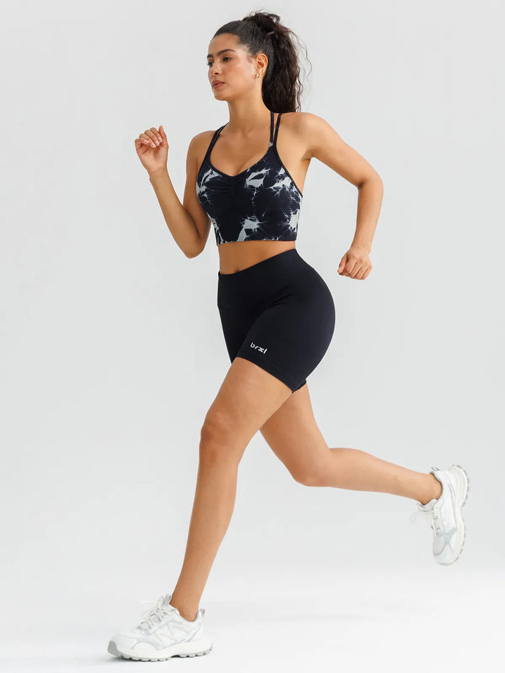 B R X L™ Seamless Criss Cross Spaghetti Racerback Sports Bra
