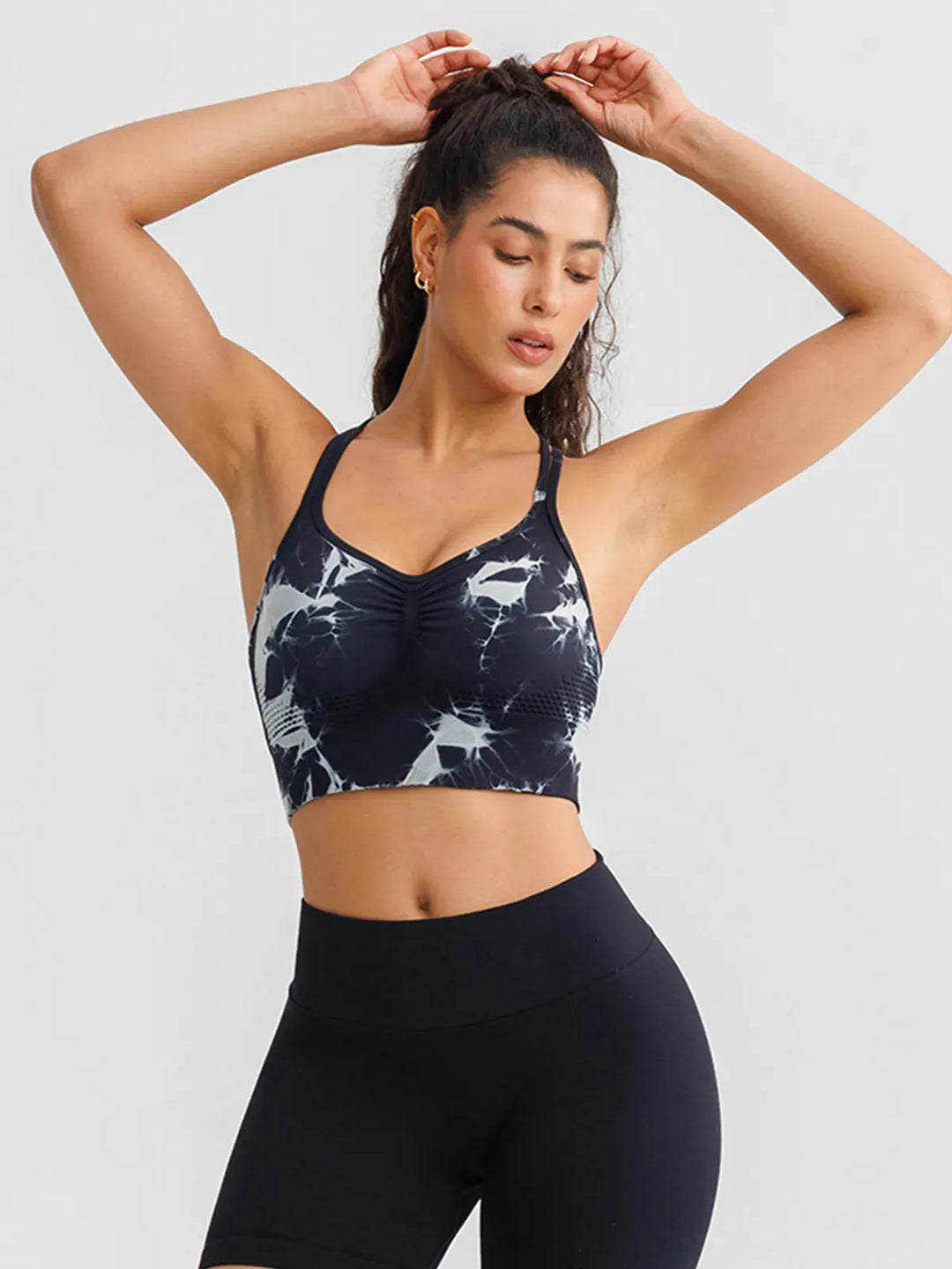 B R X L™ Seamless Criss Cross Spaghetti Racerback Sports Bra