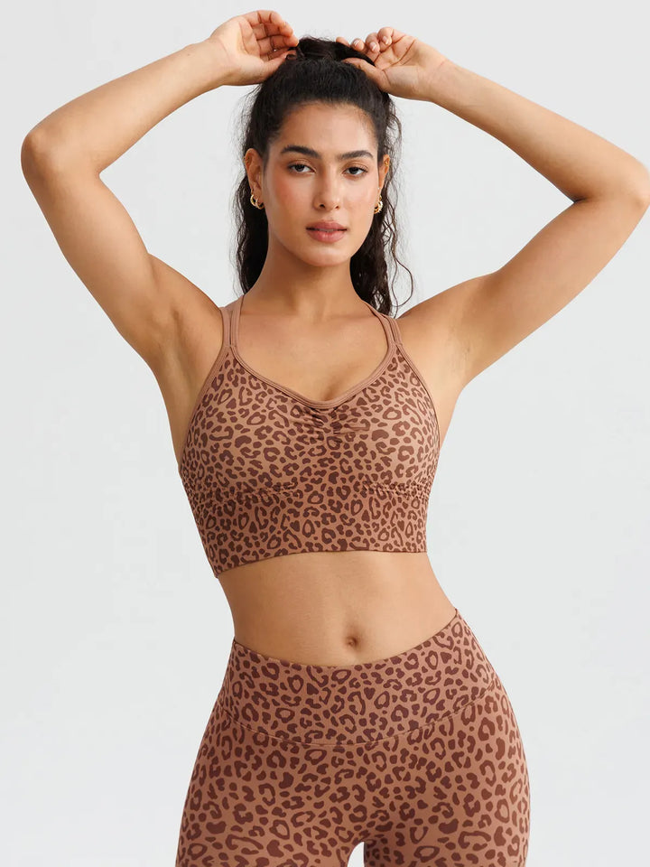 B R X L™ Seamless Criss Cross Spaghetti Racerback Sports Bra