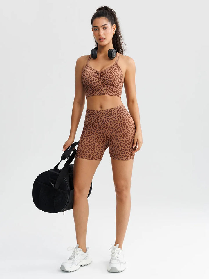 B R X L™ Seamless Criss Cross Spaghetti Racerback Sports Bra