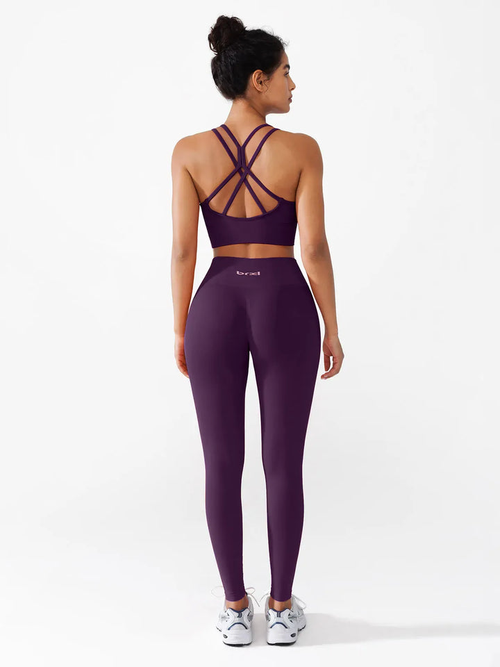 B R X L™ Seamless Criss Cross Sports Bra Butt-Lifting Leggings Set