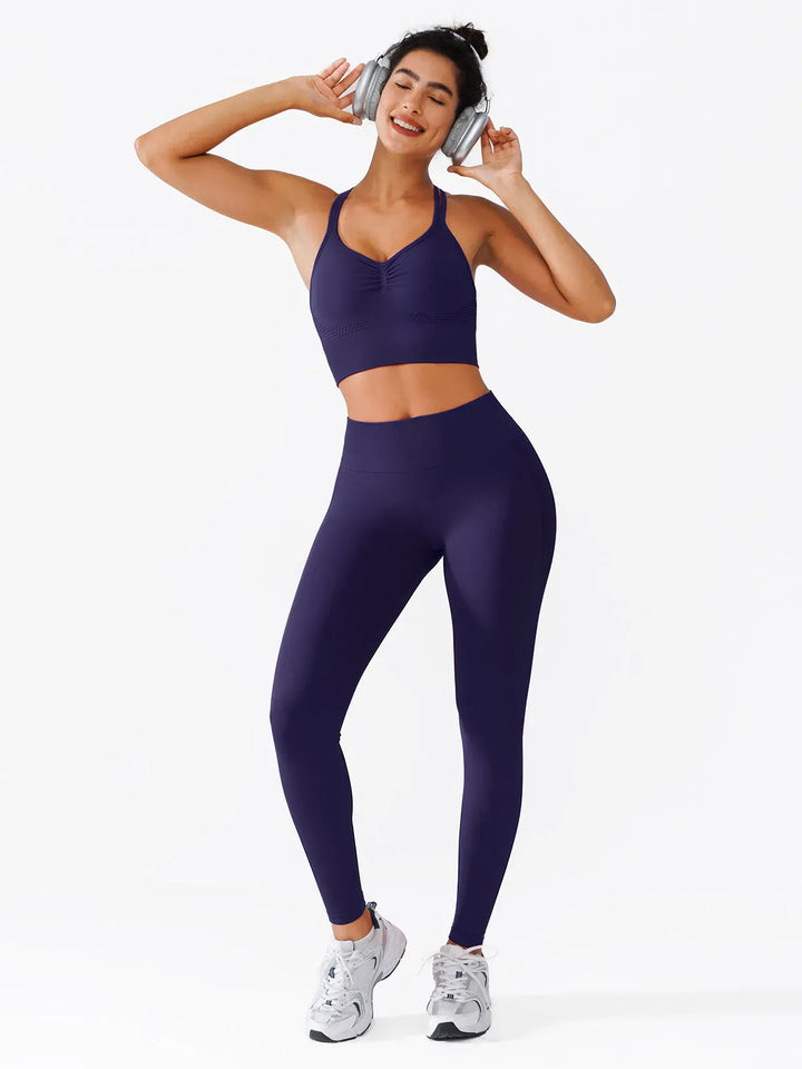 B R X L™ Seamless Criss Cross Sports Bra Butt-Lifting Leggings Set