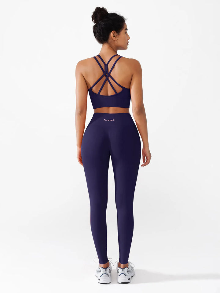 B R X L™ Seamless Criss Cross Sports Bra Butt-Lifting Leggings Set