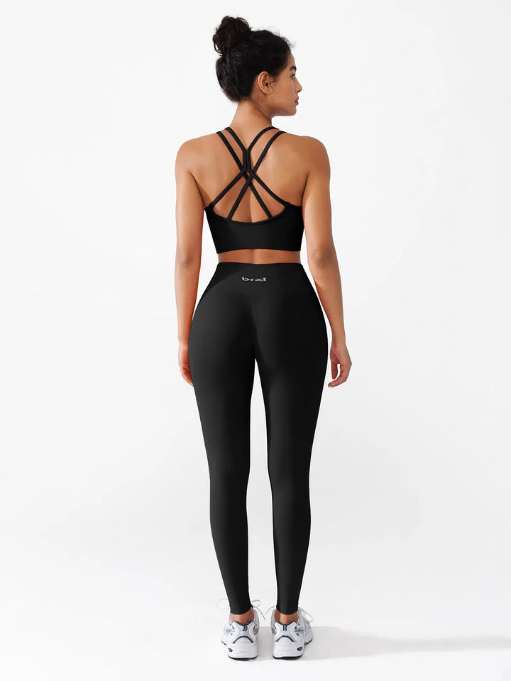 B R X L™ Seamless Criss Cross Sports Bra Butt-Lifting Leggings Set