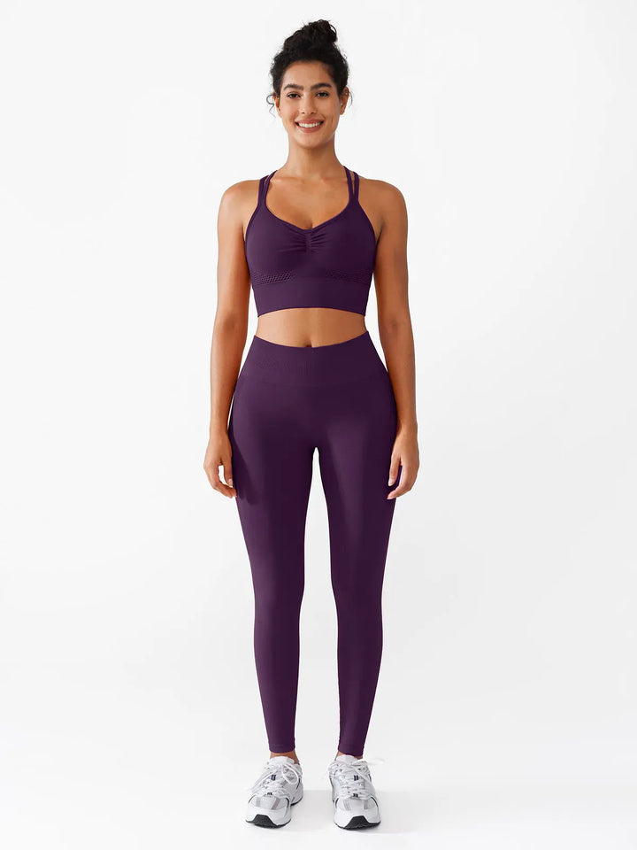 B R X L™ Seamless Criss Cross Sports Bra Butt-Lifting Leggings Set