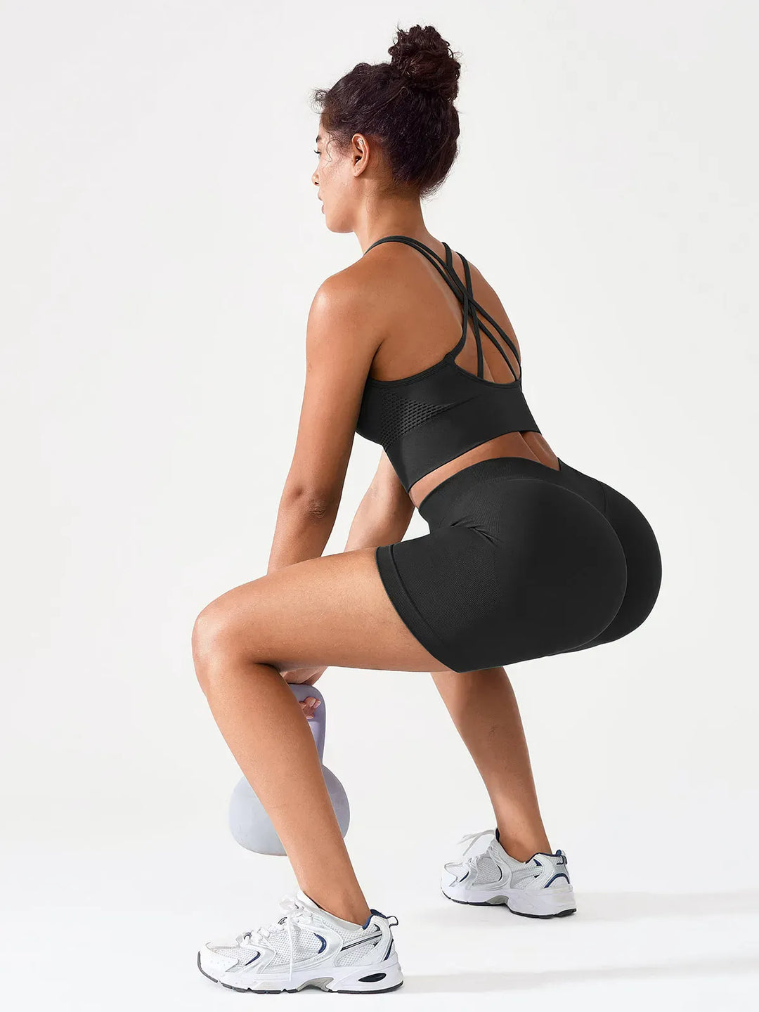 B R X L™ Seamless Criss Cross Sports Bra Scrunch Butt Workout Shorts Set