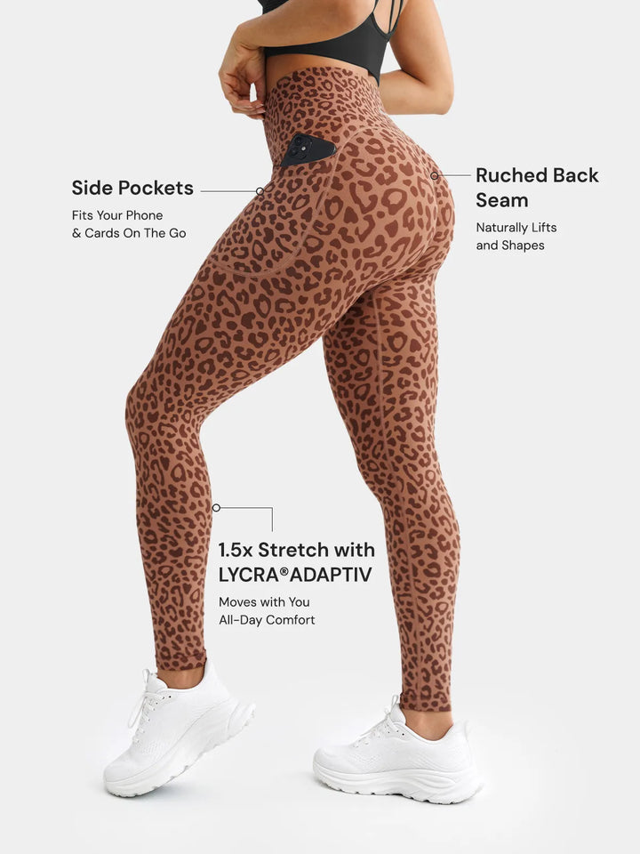 A model wearing a BRXL® B R X L® Seamless High Waisted Butt-Lifting Leggings with Pockets