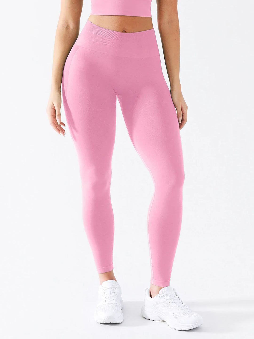 A model wearing a BRXL® B R X L®  Seamless Pro 2.0 High-Stretch LYCRA® High-Rise Sculpt Leggings