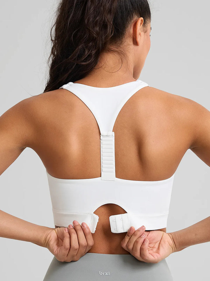 BrxlAero™ Adjustable Y-Back Zipper Front High Support Sports Bra