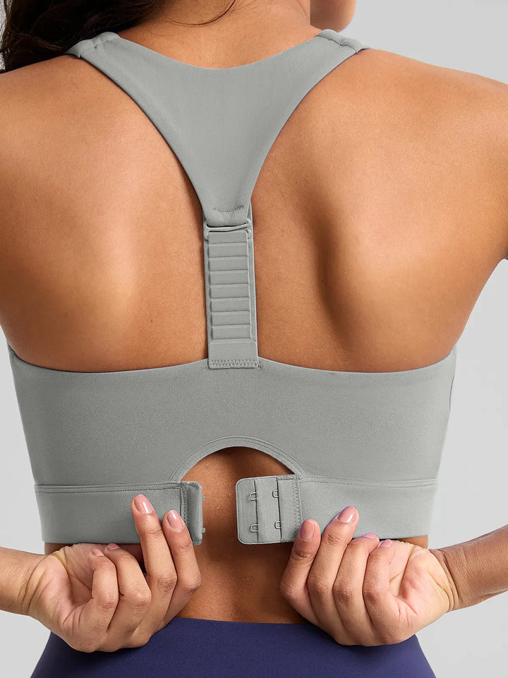 BrxlAero™ Adjustable Y-Back Zipper Front High Support Sports Bra