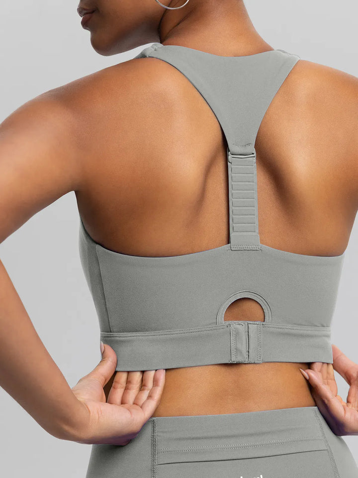 BrxlAero™ Adjustable Y-Back Zipper Front High Support Sports Bra
