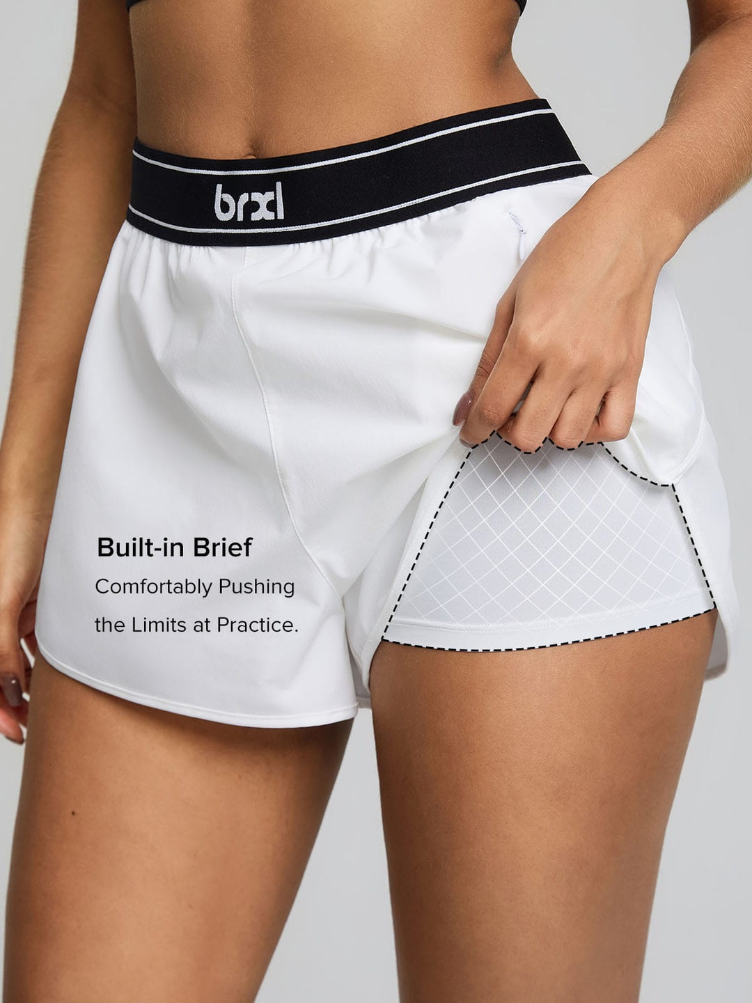 Contrast 2-in-1 Mesh Bra Flowy Shorts Running Set