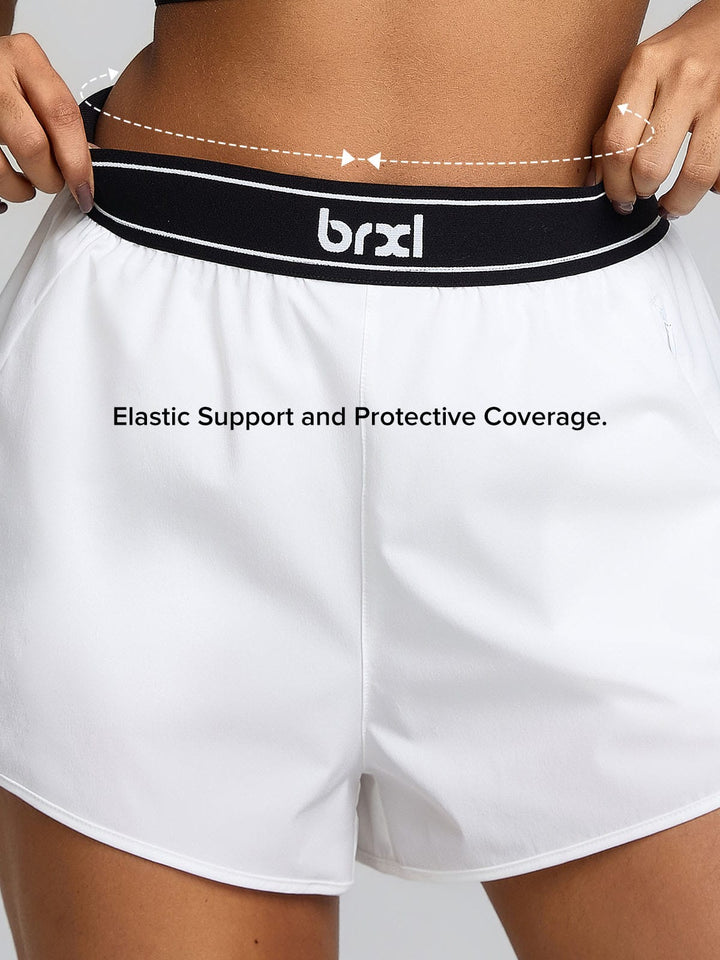 Contrast 2-in-1 Mesh Bra Flowy Shorts Running Set