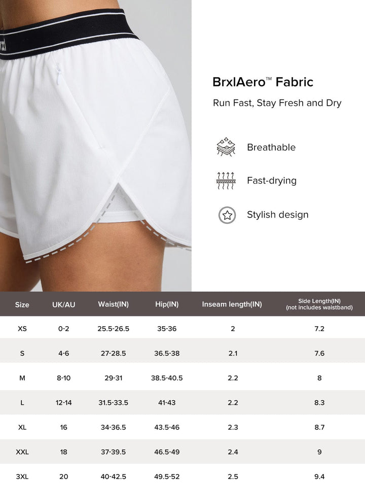 BrxlAero™ Contrast Color Butterfly Split Flowy Running Shorts