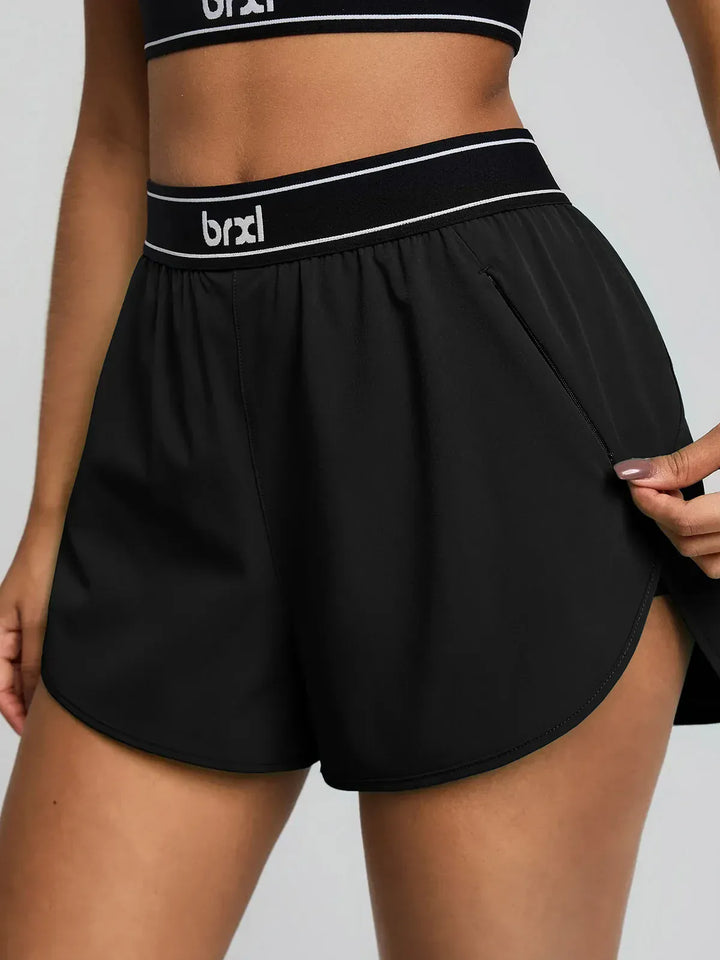 BrxlAero™ Contrast Color Butterfly Split Flowy Running Shorts