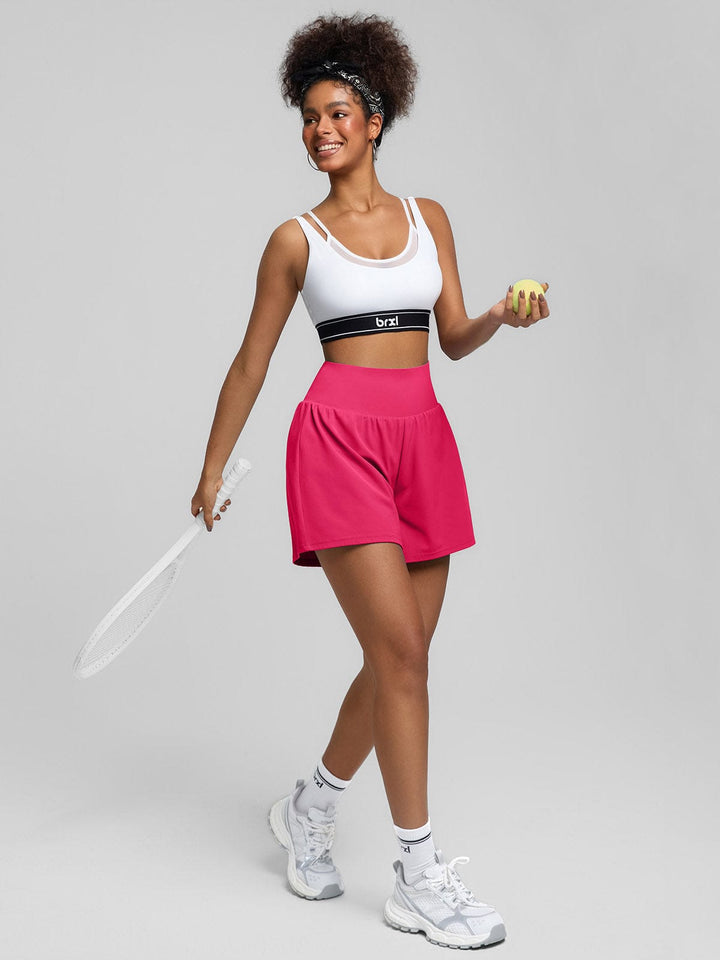 BrxlAero™ High Waisted Running Shorts with Phone Pocket For Women