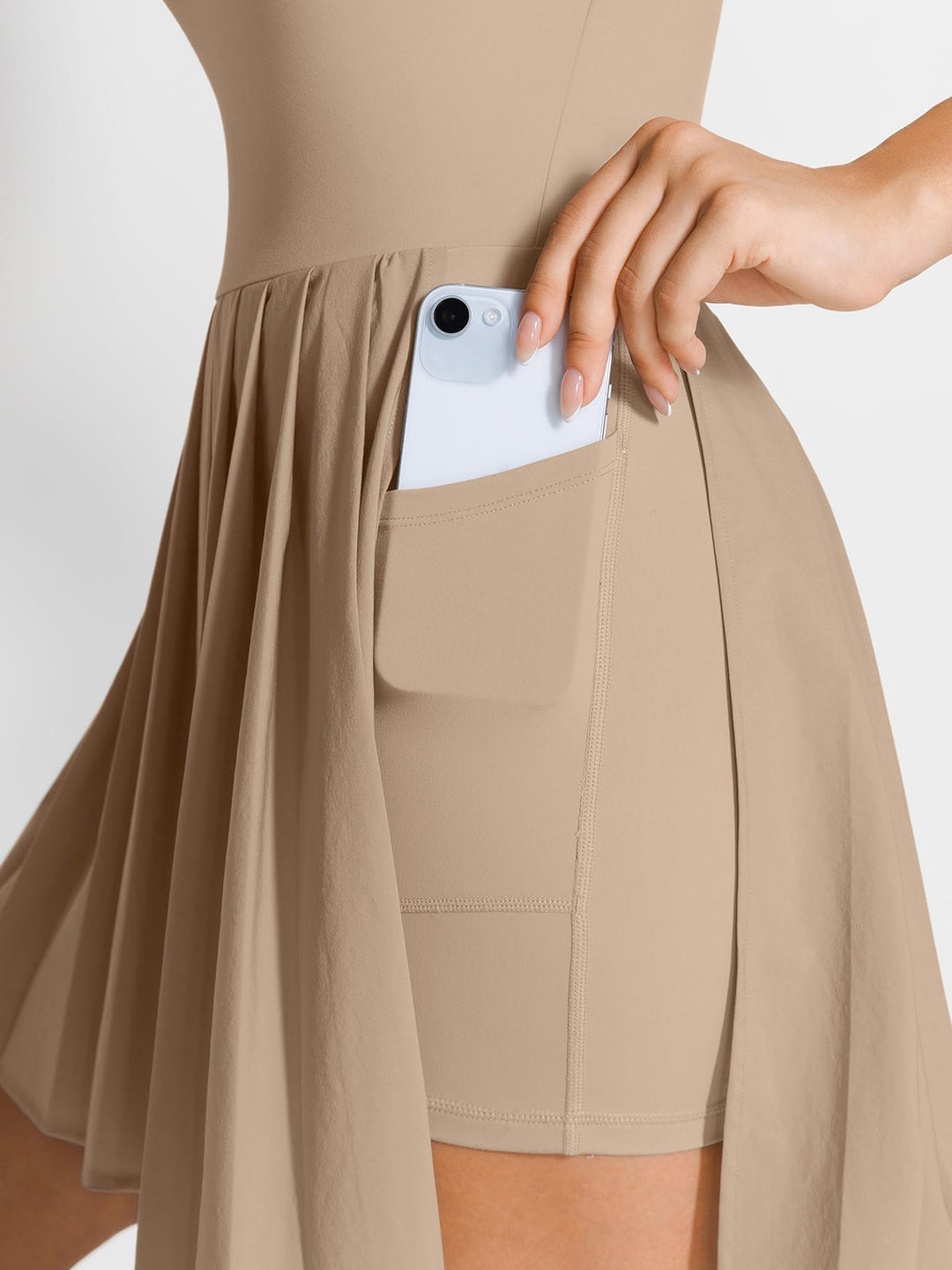 Sports Dress with Built-in Shorts Adjustable Straps A-line Skirt| BRXL
