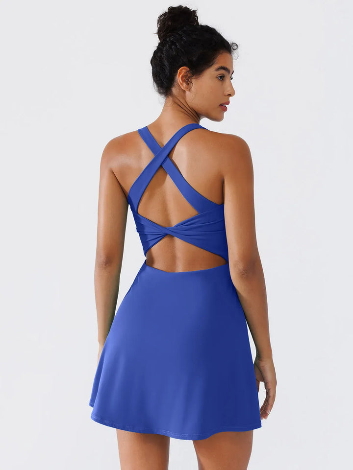BrxlCourt™ CrissCross Back Sun Protection Tennis Dress