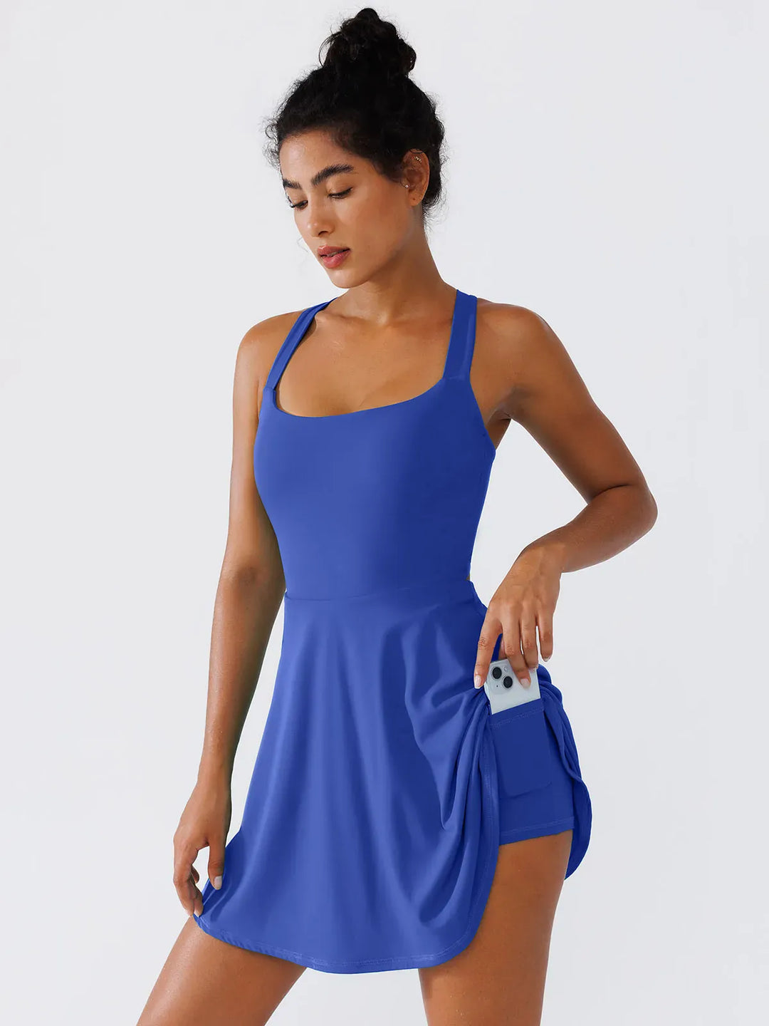 BrxlCourt™ CrissCross Back Sun Protection Tennis Dress