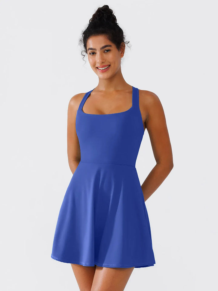 BrxlCourt™ CrissCross Back Sun Protection Tennis Dress