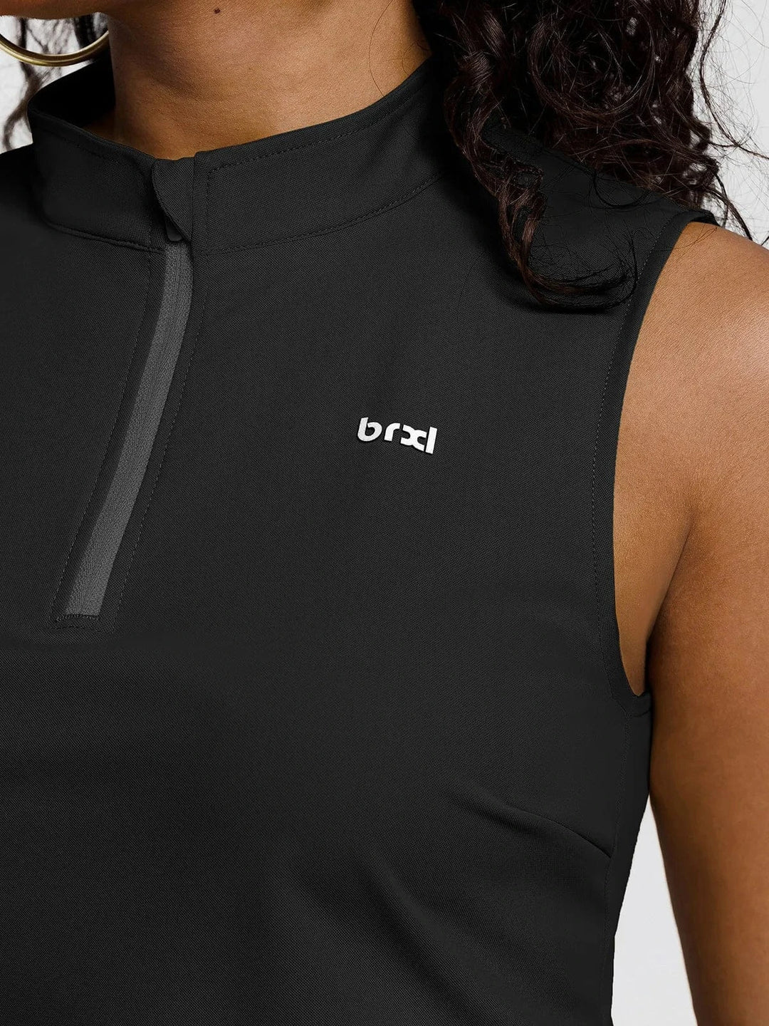 BrxlCourt™ Quick-Dry Sleeveless Polo Shirt Zip Up Golf Tank Top