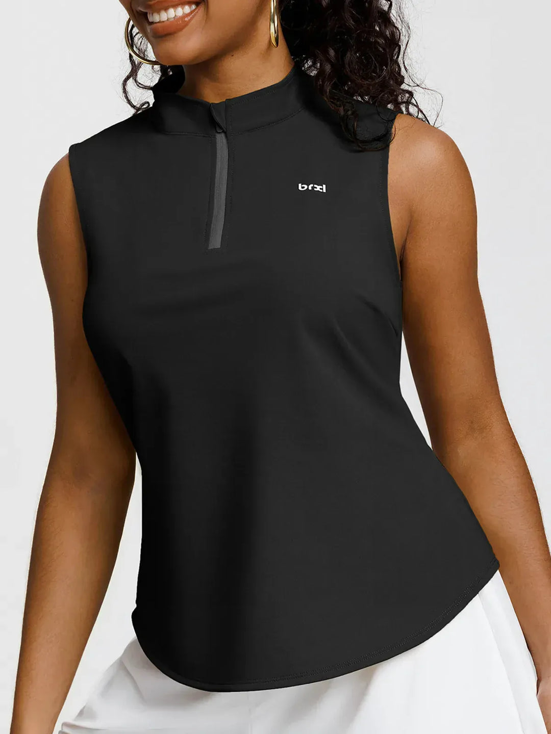 BrxlCourt™ Quick-Dry Sleeveless Polo Shirt Zip Up Golf Tank Top