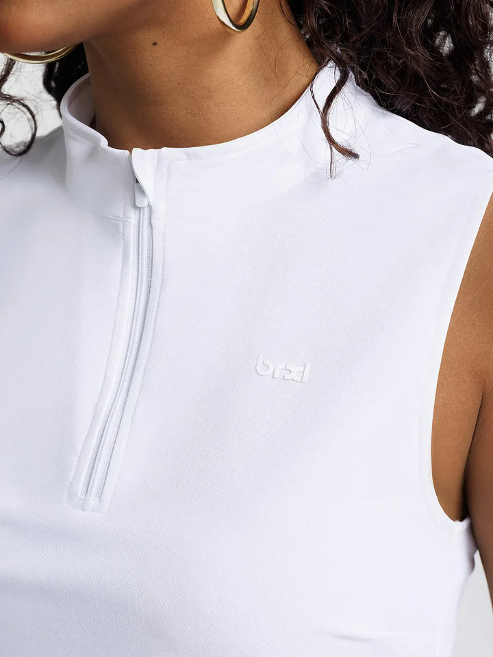 BrxlCourt™ Quick-Dry Sleeveless Polo Shirt Zip Up Golf Tank Top