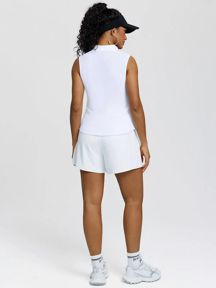 BrxlCourt™ Quick-Dry Sleeveless Polo Shirt Zip Up Golf Tank Top