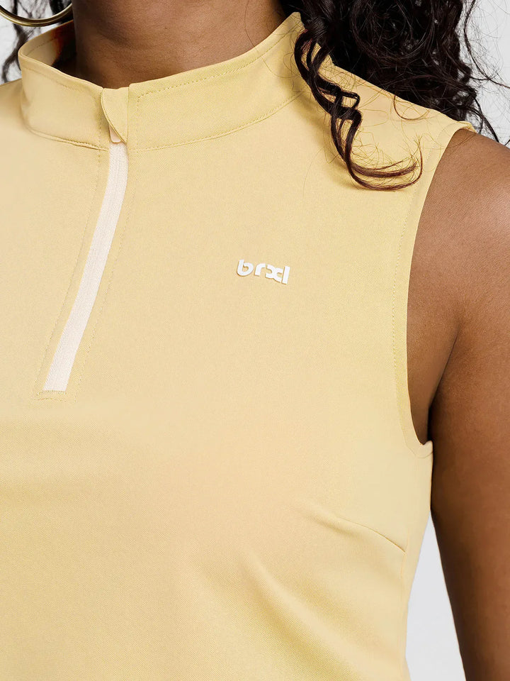 BrxlCourt™ Quick-Dry Sleeveless Polo Shirt Zip Up Golf Tank Top