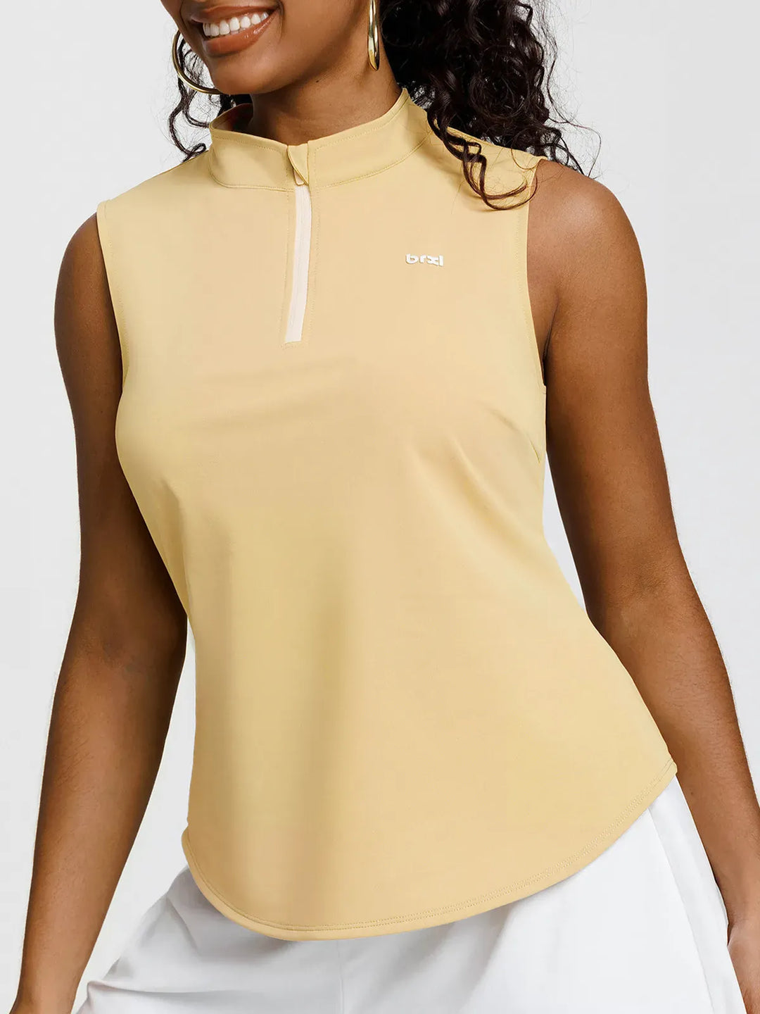 BrxlCourt™ Quick-Dry Sleeveless Polo Shirt Zip Up Golf Tank Top