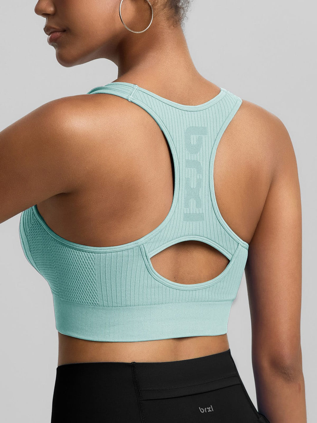 BrxlGrit™ Seamless Front Zip Sports Bra Butt Lifting Workout Shorts