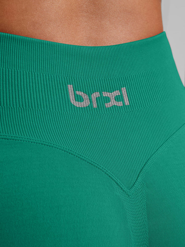BrxlGrit™ Seamless Front Zip Sports Bra Butt Lifting Workout Shorts