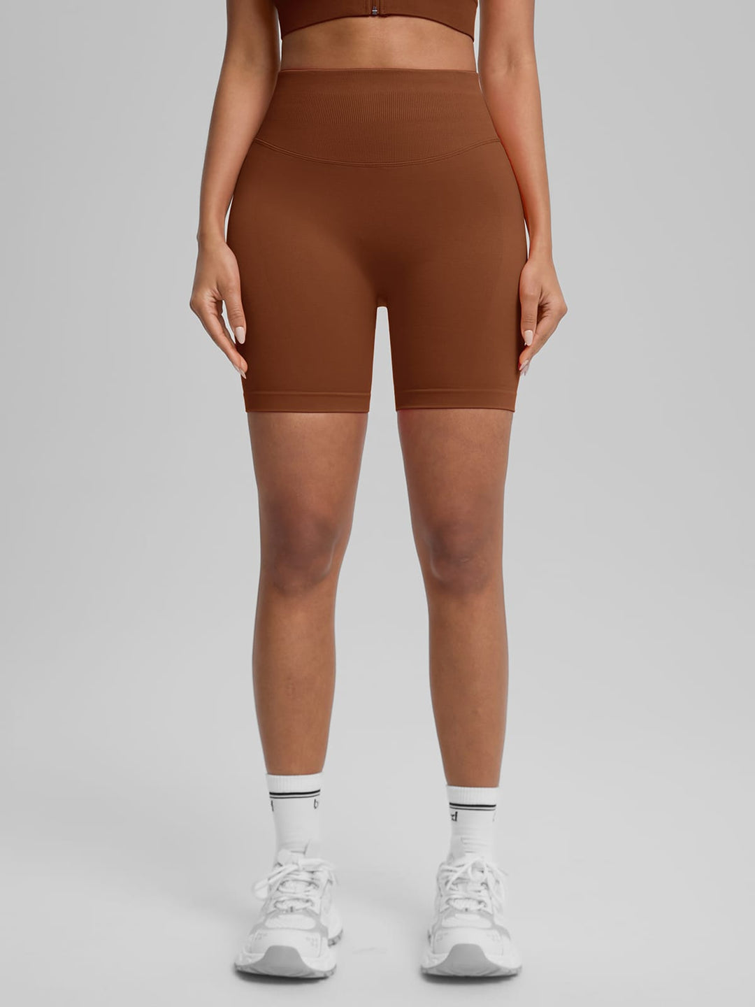 BrxlGrit™ Seamless Front Zip Sports Bra Butt Lifting Workout Shorts