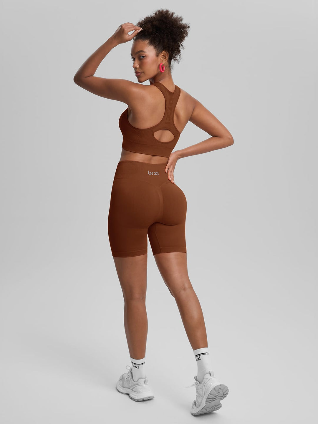 BrxlGrit™ Seamless Front Zip Sports Bra Butt Lifting Workout Shorts