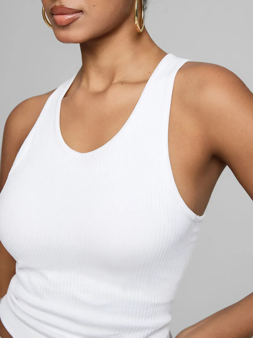 BrxlGrit™ Seamless Ribbed Scoop-Neck Racerback Sports Tank Top