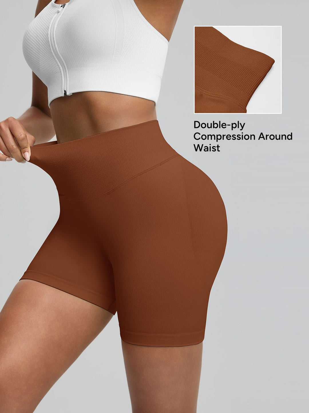 BrxlGrit™ Seamless Tummy Control High Waist Butt Lifting Workout Shorts 2.5"