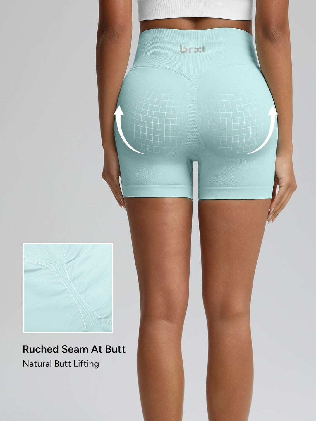 BrxlGrit™ Seamless Tummy Control High Waist Butt Lifting Workout Shorts 2.5"