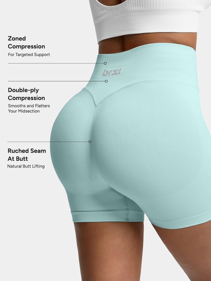 BrxlGrit™ Seamless Tummy Control High Waist Butt Lifting Workout Shorts 2.5"