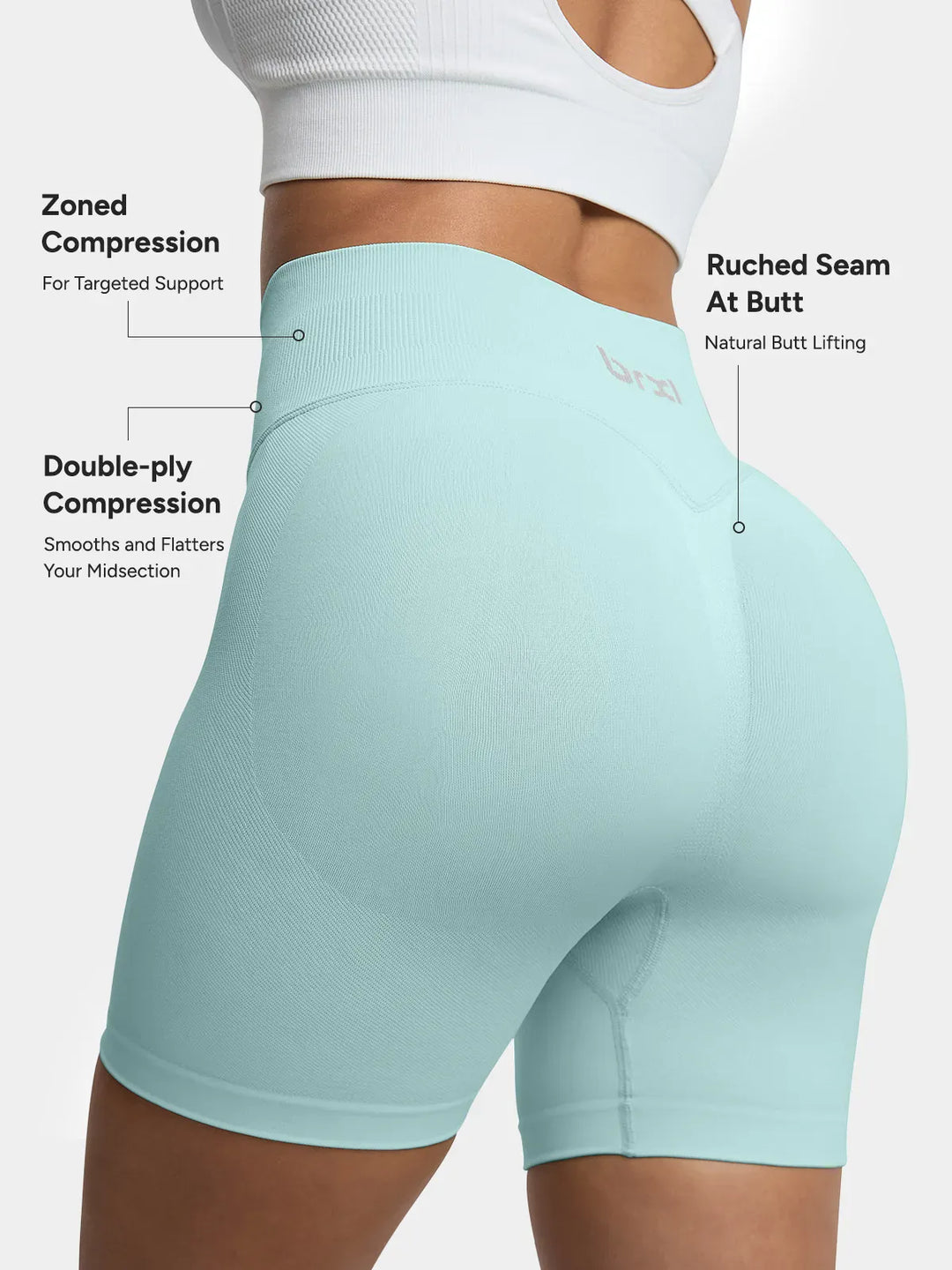 BrxlGrit™ Seamless Tummy Control High Waist Butt Lifting Workout Shorts 2.5"