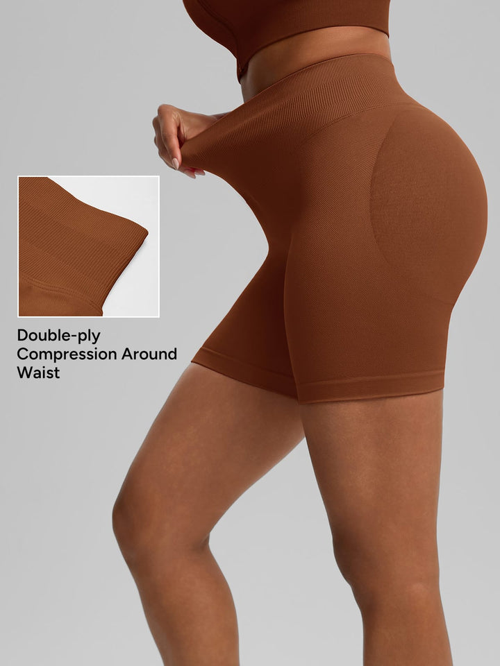 BrxlGrit™ Seamless Tummy Control High Waist Butt Lifting Workout Shorts 3.6"