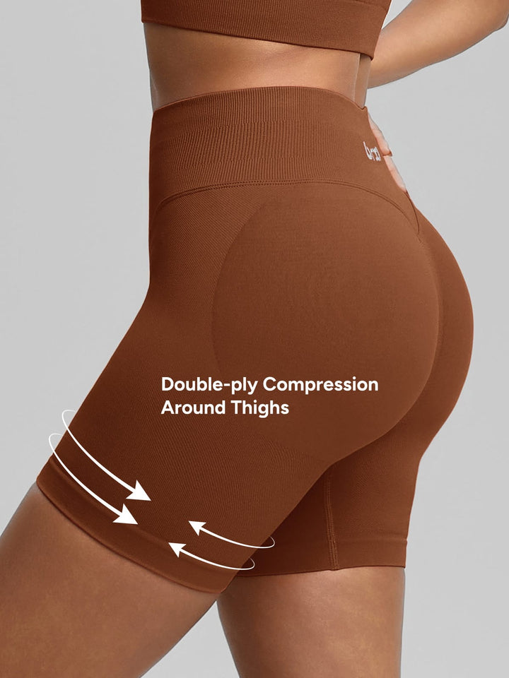 BrxlGrit™ Seamless Tummy Control High Waist Butt Lifting Workout Shorts 3.6"