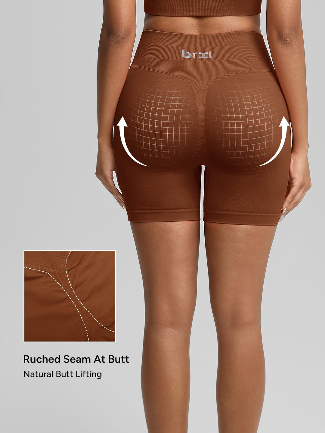 BrxlGrit™ Seamless Tummy Control High Waist Butt Lifting Workout Shorts 3.6"